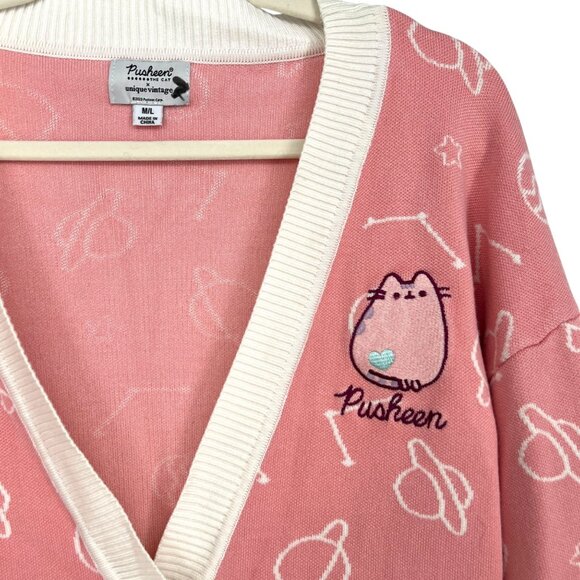Pusheen Unique Vintage Pusheen The Cat Cardigan Pink Size Medium - Picture 4 of 10